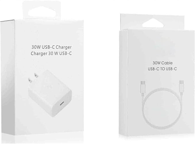 30W USB-C Charger and Cable - Compatible with Google Products and Other USB-C Devices - Fast Charging Pixel Phone Charger - USB-C to USB C Sync Charge Cable Included