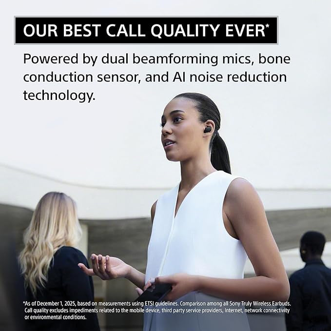 Sony WF-1000XM6 The Best Truly Wireless Noise Cancelling Earbuds (2026 Model), Bluetooth in-Ear Headphones, with Studio-Quality Sound, Up to 24 Hours of Battery Life, Black