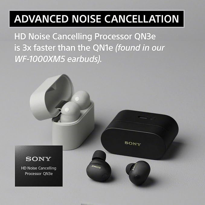 Sony WF-1000XM6 The Best Truly Wireless Noise Cancelling Earbuds (2026 Model), Bluetooth in-Ear Headphones, with Studio-Quality Sound, Up to 24 Hours of Battery Life, Black
