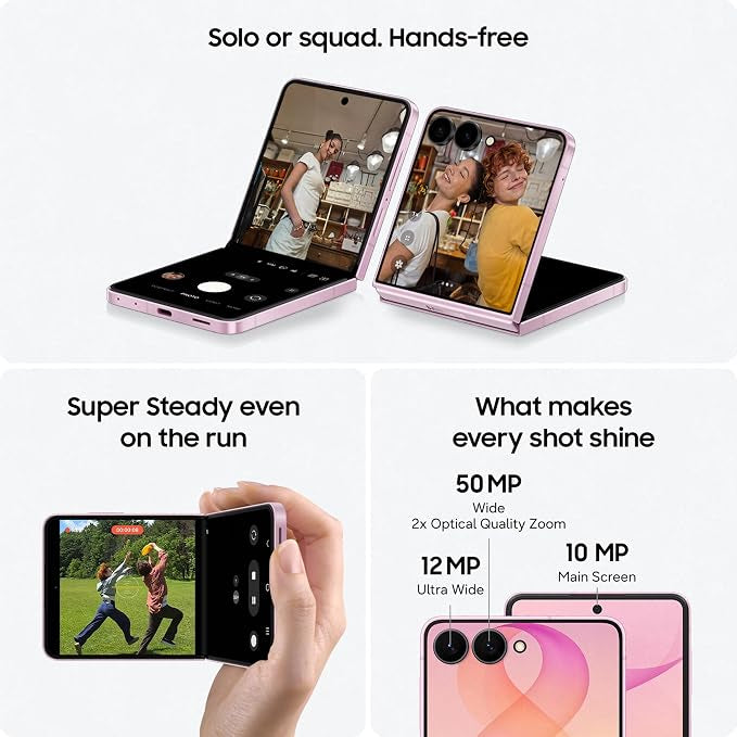 Samsung Galaxy Z Flip8 Cream,256GB,Hands-free Selfie Camera,Now Brief,Photo Assist,Customizable FlexWindow,4300mAh Battery,12GB RAM,2 Years Manufacturer Warranty (UAE Type Approved)(Amazon Exclusive)