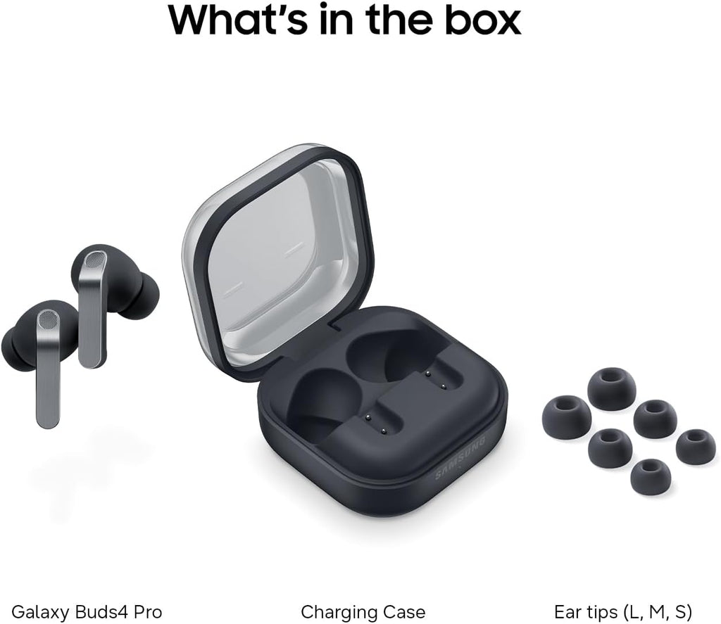 Samsung Galaxy Buds4 Pro, Black, Real Metal Blade, 2-way Speaker & Dual Amp, Enhanced ANC, Adaptive Noise Control, Seamless Connection (UAE Version)