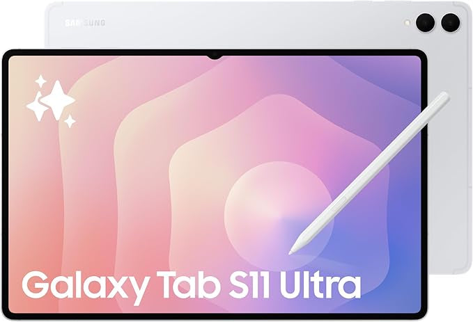 Samsung Galaxy Tab S11 Ultra, AI Tablet, Silver, 5G, 12GB RAM, 256GB Storage, Lightweight Design, Samsung Dex (UAE Version)