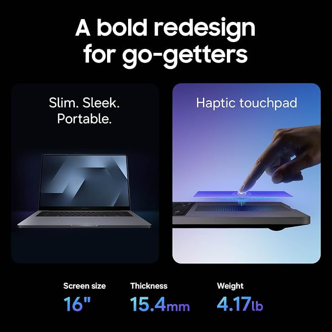 Samsung 16” Galaxy Book6 Ultra U7 PC Laptop Computer, NVIDIA 5060 Intel Processor, 32GB/1TB, Dynamic AMOLED 2X Display, Advanced Cooling, Slim, 2 Year Warranty, Gray