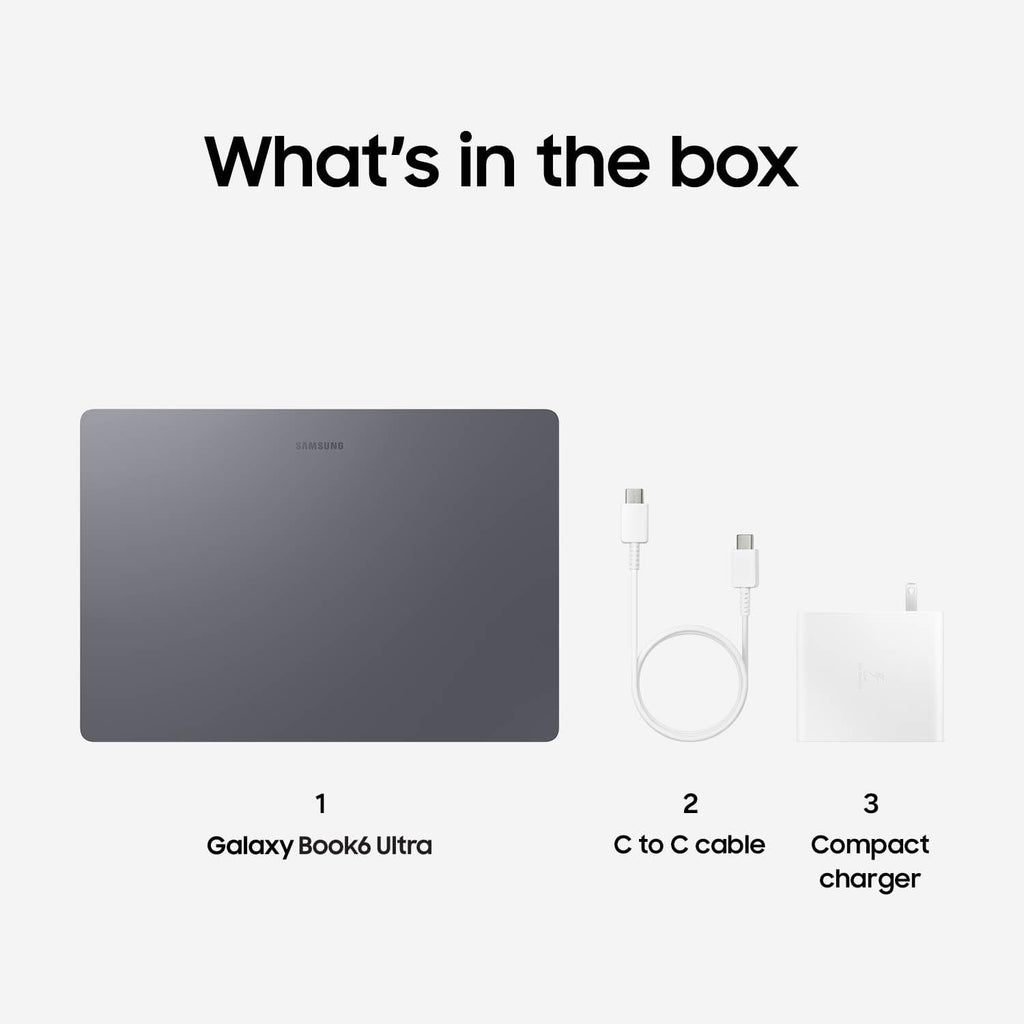 Samsung 16” Galaxy Book6 Ultra U7 PC Laptop Computer, NVIDIA 5060 Intel Processor, 32GB/1TB, Dynamic AMOLED 2X Display, Advanced Cooling, Slim, 2 Year Warranty, Gray