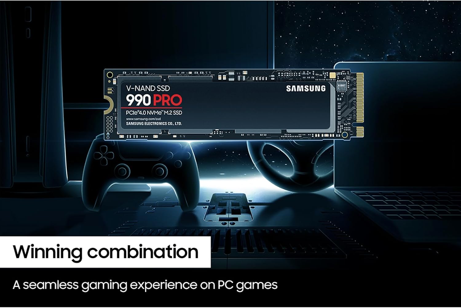SAMSUNG 990 PRO SSD 2TB PCIe 4.0 M.2 2280 Internal Solid State Hard Drive, Seq. Read Speeds Up to 7,450 MB/s for High End Computing, Gaming, and Heavy Duty Workstations, MZ-V9P2T0B/AM