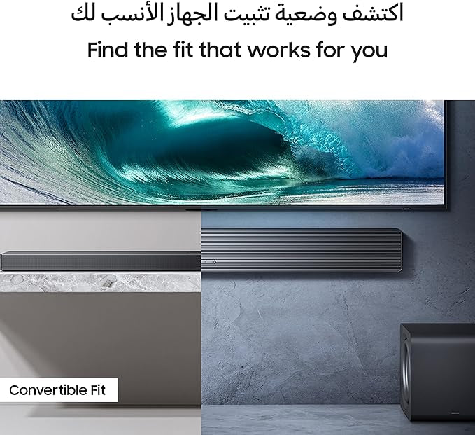 Samsung Q-series Soundbar, QS700F, 3.1.2 ch, Subwoofer, Convertible Fit, True 3.1.2ch Sound, Wireless Dolby Atmos, Q-Symphony, HW-QS700F/ZN (2025 - UAE Version)